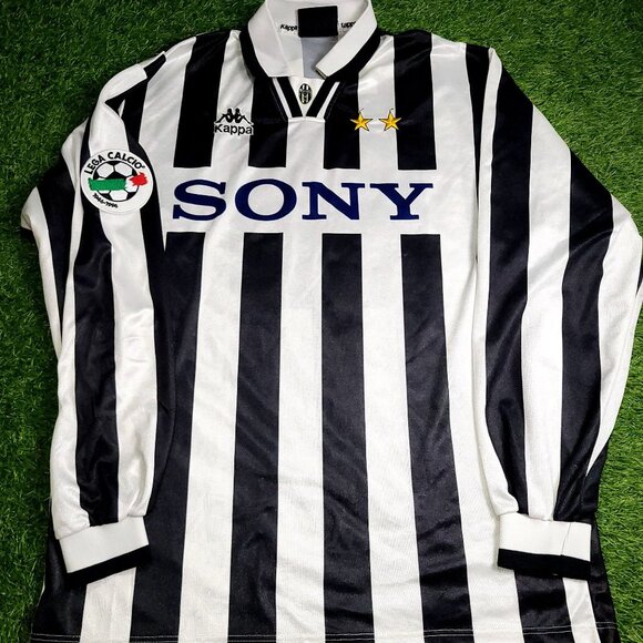 Zidane Juventus Kappa 1996 1997 Long Sleeve DEBUT Home Soccer Jersey Shirt XL - Picture 2 of 7
